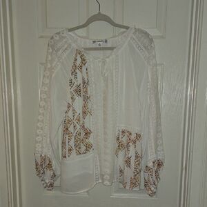 Floral White Bohemian Blouse